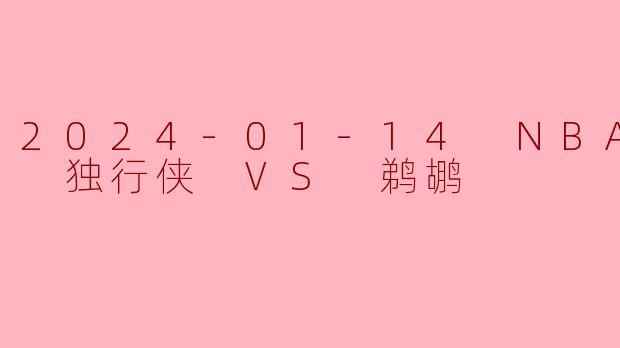 2024-01-14 NBA常规赛 独行侠 VS 鹈鹕